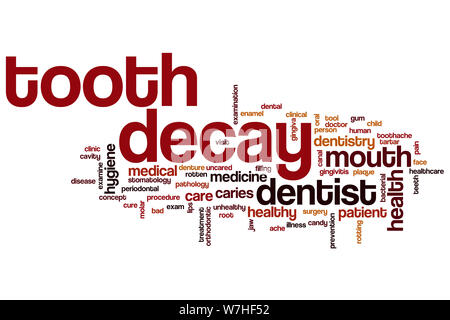 Tooth decay word cloud concept Stock Photo