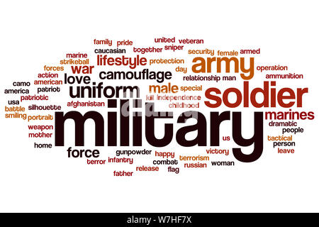 Military word cloud concept Stock Photo