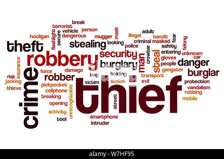 Thief word cloud concept Stock Photo