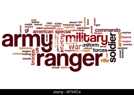Army ranger word cloud concept Stock Photo