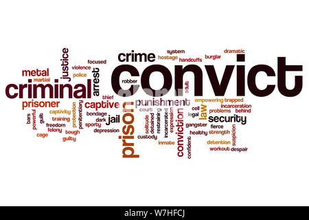 Convict word cloud concept Stock Photo