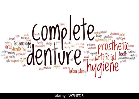Complete denture word cloud concept Stock Photo