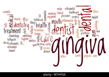 Gingiva word cloud concept Stock Photo