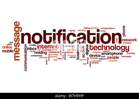 Notification word cloud concept Stock Photo