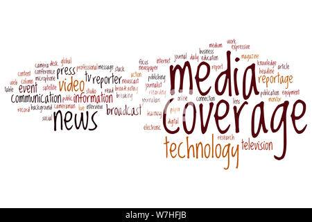 Media coverage word cloud concept Stock Photo