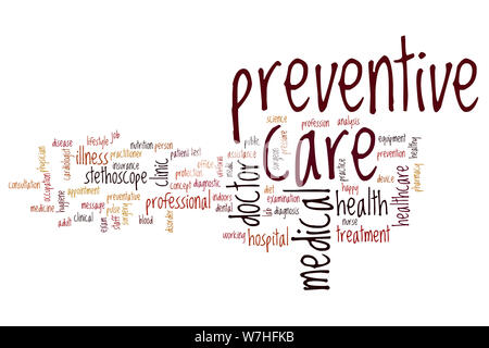 Preventive care word cloud concept Stock Photo