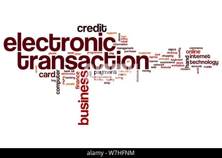 Electronic transaction word cloud concept Stock Photo