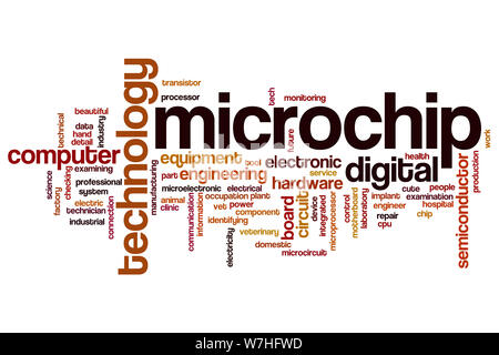 Microchip word cloud concept Stock Photo