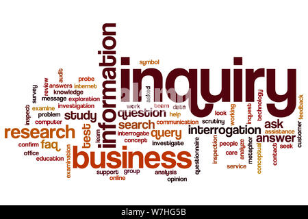 Inquiry word cloud concept Stock Photo