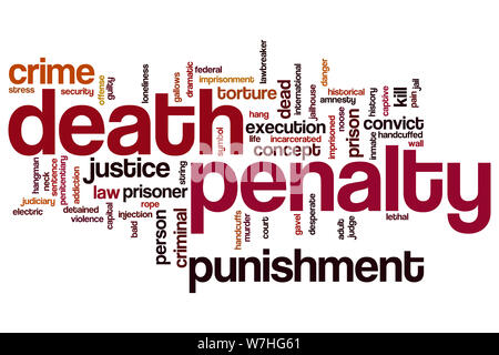 Death penalty word cloud concept Stock Photo