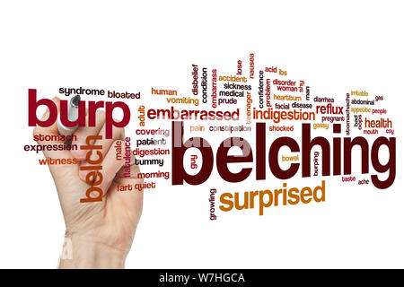 Belching word cloud Stock Photo