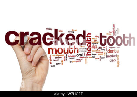 Cracked tooth word cloud concept Stock Photo