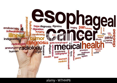 Esophageal cancer word cloud concept Stock Photo
