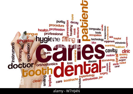 Caries word cloud concept Stock Photo