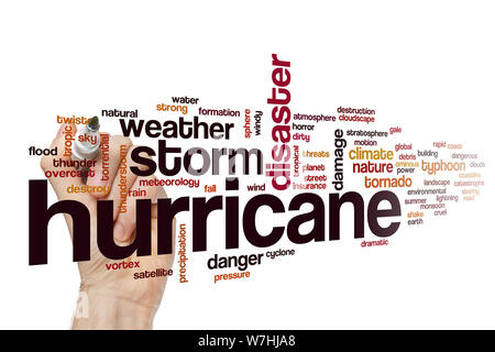 Hurricane word cloud concept Stock Photo