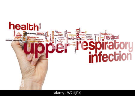 Upper respiratory infection word cloud concept Stock Photo