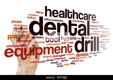 Dental drill word cloud concept Stock Photo