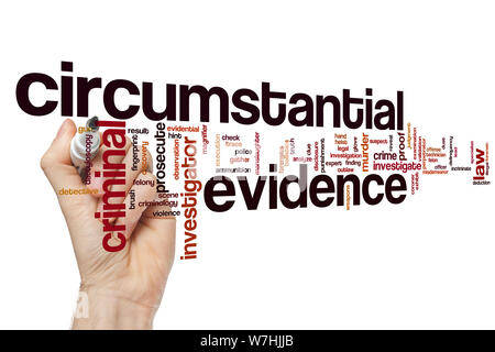 Circumstantial evidence word cloud concept Stock Photo