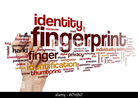 Fingerprint word cloud concept Stock Photo