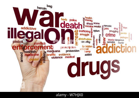 War on drugs word cloud concept Stock Photo