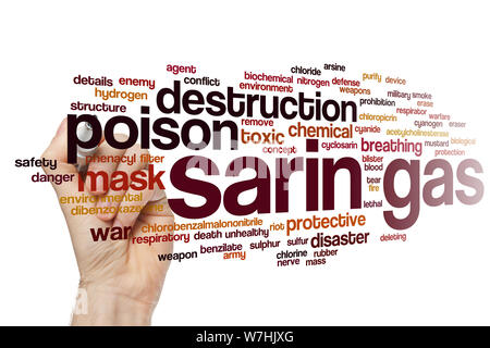 Sarin gas word cloud concept Stock Photo