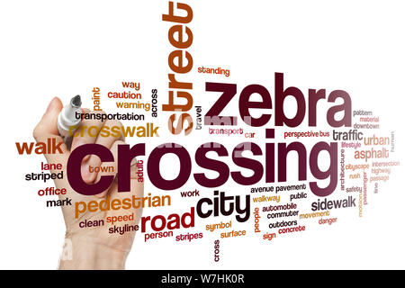 Zebra crossing word cloud concept Stock Photo