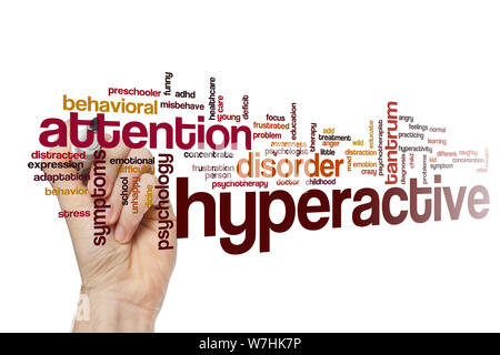 Hyperactive word cloud Stock Photo