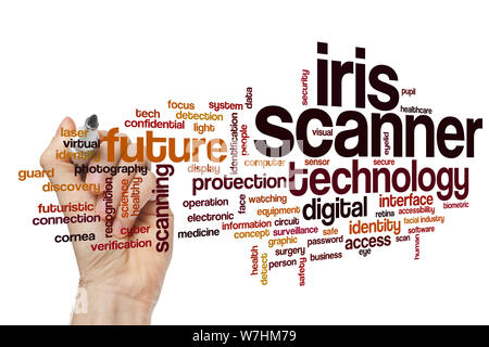 Iris scanner word cloud concept Stock Photo