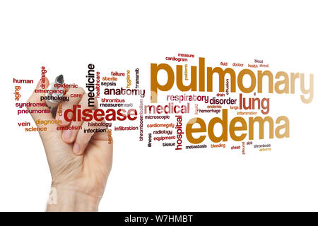 Pulmonary edema word cloud concept Stock Photo