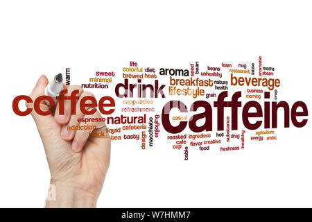 Caffeine word cloud concept Stock Photo