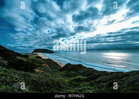 View of the Pacific Ocean from the cliffs of Big Sur California Stock Photo
