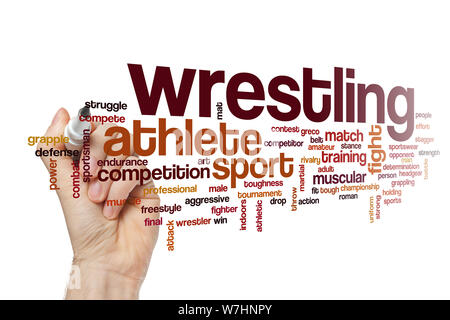 Wrestling word cloud Stock Photo