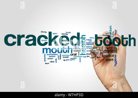 Cracked tooth word cloud concept Stock Photo