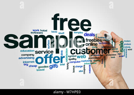 Free sample word cloud concept Stock Photo