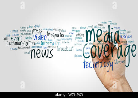 Media coverage word cloud concept Stock Photo