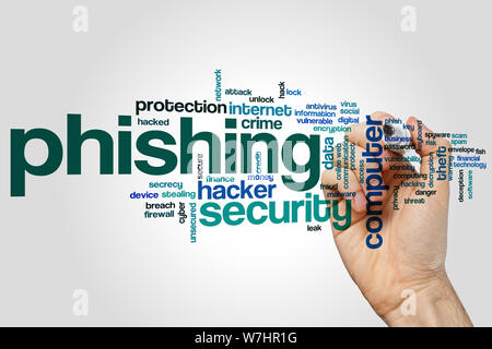 Phishing word cloud concept Stock Photo