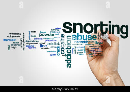 Snorting word cloud concept Stock Photo