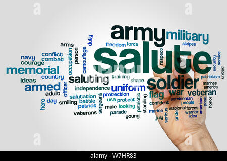 Salute word cloud concept Stock Photo