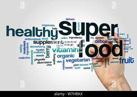 Super food word cloud concept Stock Photo