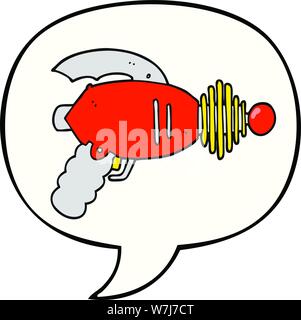 cartoon ray gun with speech bubble Stock Vector