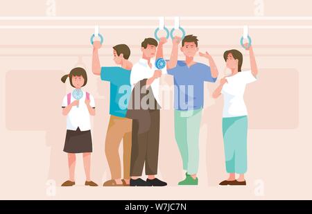 Suffering a heat wave in a hot summer day vector illustration 007 Stock Vector