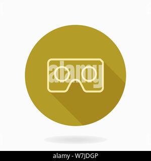 Fine Vector Flat Icon With Golden VR Logo Stock Vector