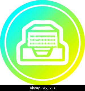 office paper stack circular icon with cool gradient finish Stock Vector ...