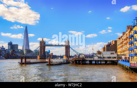 London, UK, Sept 2018, London landmarks buildings around the Thames River Stock Photo