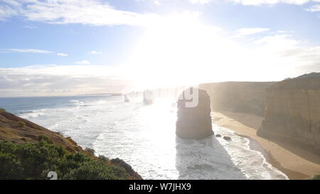 --FILE--Landscape of The Twelve Apostles, a collection of limestone stacks off the shore of the Port Campbell National Park, by the Great Ocean Road i Stock Photo