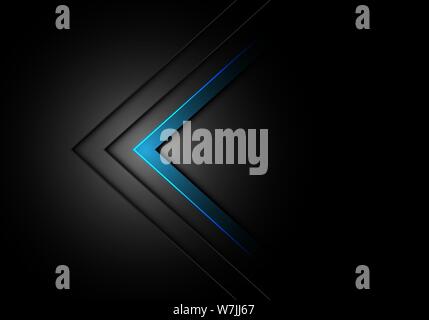 Abstract blue arrow direction dim light on black design modern futuristic background vector illustration. Stock Vector