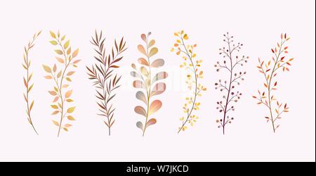 Imitation of watercolor twigs. Decor for the Stock Vector