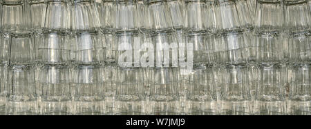 drinking glasses arranged in rows Stock Photo