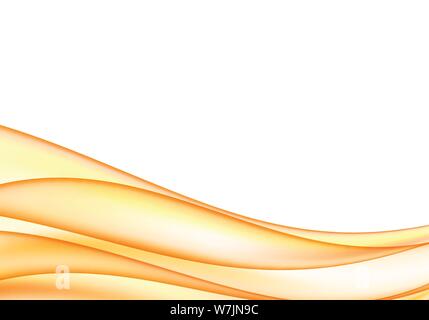 Soft abstract design. Orange waves on white isolated background. Space for the copy. Stock Vector