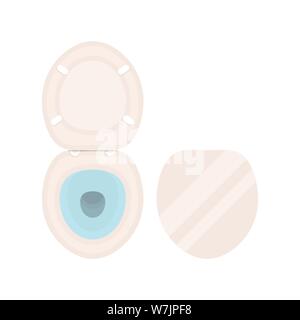 Vector toilet open and closed illustration isolated on a white background Stock Vector